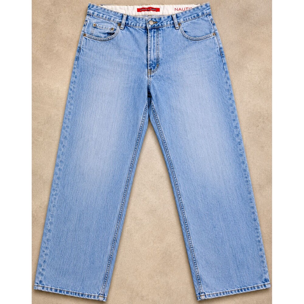 VINTAGE NAUTICA JEANS 34X30 LIGHT WASH STRAIGHT LEG 90S